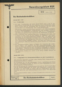 Verordnungsblatt des Reichsstudentenführers 19430501 Seite: 7