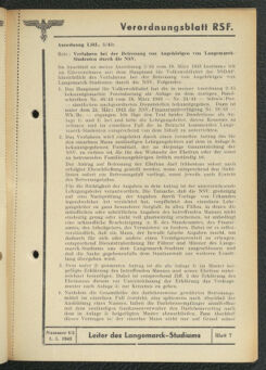 Verordnungsblatt des Reichsstudentenführers 19430501 Seite: 71