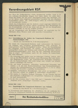 Verordnungsblatt des Reichsstudentenführers 19430501 Seite: 8