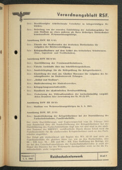 Verordnungsblatt des Reichsstudentenführers 19430501 Seite: 91