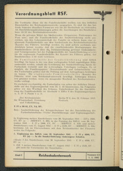 Verordnungsblatt des Reichsstudentenführers 19430501 Seite: 92