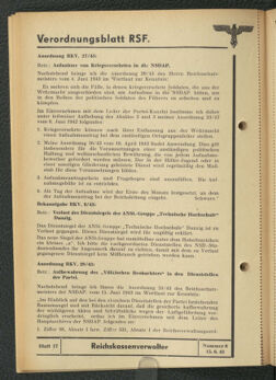 Verordnungsblatt des Reichsstudentenführers 19430615 Seite: 20