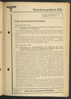 Verordnungsblatt des Reichsstudentenführers 19430615 Seite: 47