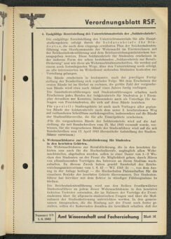 Verordnungsblatt des Reichsstudentenführers 19430801 Seite: 27