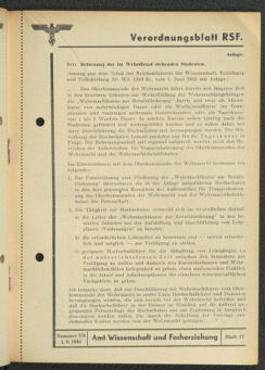 Verordnungsblatt des Reichsstudentenführers 19430801 Seite: 29