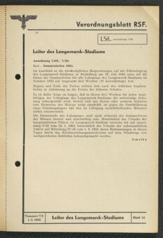 Verordnungsblatt des Reichsstudentenführers 19430801 Seite: 43