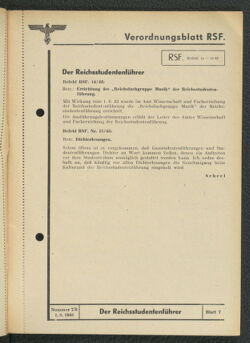 Verordnungsblatt des Reichsstudentenführers 19430801 Seite: 7