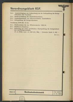 Verordnungsblatt des Reichsstudentenführers 19431101 Seite: 60