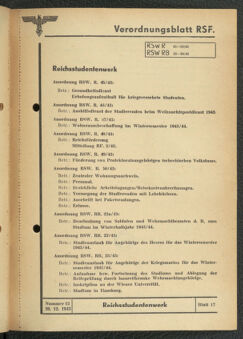 Verordnungsblatt des Reichsstudentenführers 19431220 Seite: 65