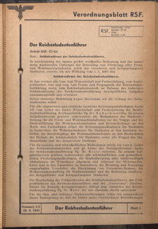 Verordnungsblatt des Reichsstudentenführers 19440210 Seite: 5