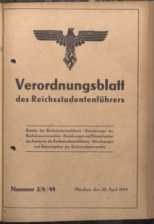 Verordnungsblatt des Reichsstudentenführers