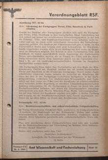 Verordnungsblatt des Reichsstudentenführers 19440420 Seite: 29