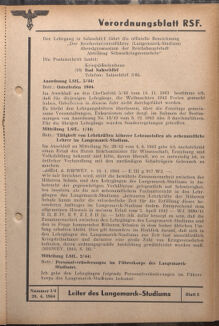 Verordnungsblatt des Reichsstudentenführers 19440420 Seite: 63