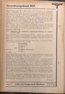 Verordnungsblatt des Reichsstudentenführers 19440420 Seite: 64