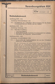 Verordnungsblatt des Reichsstudentenführers 19440420 Seite: 67