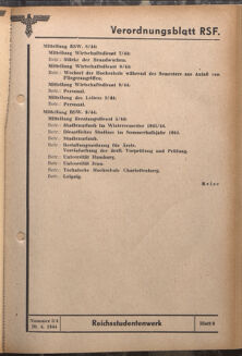 Verordnungsblatt des Reichsstudentenführers 19440420 Seite: 71