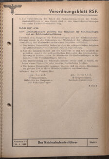 Verordnungsblatt des Reichsstudentenführers 19440420 Seite: 9