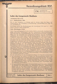 Verordnungsblatt des Reichsstudentenführers 19440610 Seite: 65