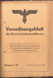 Verordnungsblatt des Reichsstudentenführers 19440720 Seite: 1