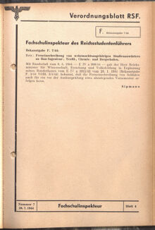 Verordnungsblatt des Reichsstudentenführers 19440720 Seite: 39