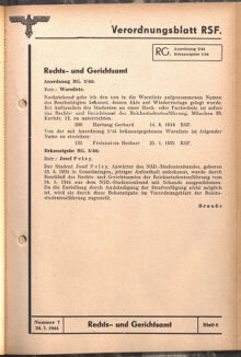 Verordnungsblatt des Reichsstudentenführers 19440720 Seite: 41