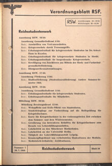 Verordnungsblatt des Reichsstudentenführers 19440720 Seite: 45