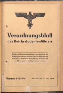 Verordnungsblatt des Reichsstudentenführers