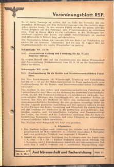 Verordnungsblatt des Reichsstudentenführers 19440920 Seite: 27