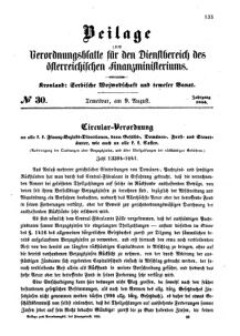 Verordnungsblatt für den Dienstbereich des K.K. Finanzministeriums für die im Reichsrate Vertretenen Königreiche und Länder 18550809 Seite: 1