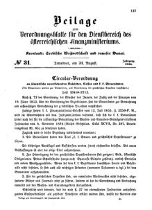 Verordnungsblatt für den Dienstbereich des K.K. Finanzministeriums für die im Reichsrate Vertretenen Königreiche und Länder