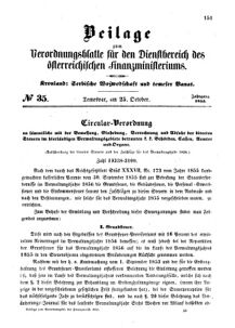 Verordnungsblatt für den Dienstbereich des K.K. Finanzministeriums für die im Reichsrate Vertretenen Königreiche und Länder 18551025 Seite: 1