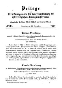 Verordnungsblatt für den Dienstbereich des K.K. Finanzministeriums für die im Reichsrate Vertretenen Königreiche und Länder 18551110 Seite: 1