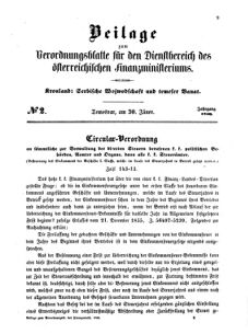 Verordnungsblatt für den Dienstbereich des K.K. Finanzministeriums für die im Reichsrate Vertretenen Königreiche und Länder 18560130 Seite: 1