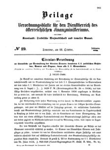 Verordnungsblatt für den Dienstbereich des K.K. Finanzministeriums für die im Reichsrate Vertretenen Königreiche und Länder 18561011 Seite: 1