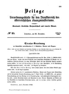 Verordnungsblatt für den Dienstbereich des K.K. Finanzministeriums für die im Reichsrate Vertretenen Königreiche und Länder 18561231 Seite: 1