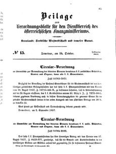 Verordnungsblatt für den Dienstbereich des K.K. Finanzministeriums für die im Reichsrate Vertretenen Königreiche und Länder 18571014 Seite: 1