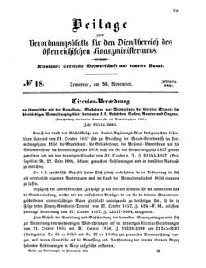 Verordnungsblatt für den Dienstbereich des K.K. Finanzministeriums für die im Reichsrate Vertretenen Königreiche und Länder 18571126 Seite: 1