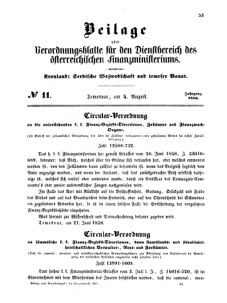 Verordnungsblatt für den Dienstbereich des K.K. Finanzministeriums für die im Reichsrate Vertretenen Königreiche und Länder 18580804 Seite: 1