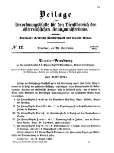 Verordnungsblatt für den Dienstbereich des K.K. Finanzministeriums für die im Reichsrate Vertretenen Königreiche und Länder