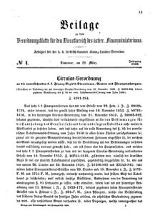 Verordnungsblatt für den Dienstbereich des K.K. Finanzministeriums für die im Reichsrate Vertretenen Königreiche und Länder 18590322 Seite: 1