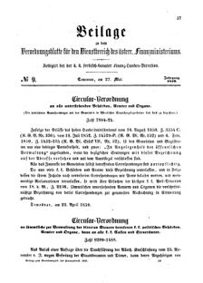 Verordnungsblatt für den Dienstbereich des K.K. Finanzministeriums für die im Reichsrate Vertretenen Königreiche und Länder 18590527 Seite: 1