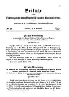 Verordnungsblatt für den Dienstbereich des K.K. Finanzministeriums für die im Reichsrate Vertretenen Königreiche und Länder 18591108 Seite: 1