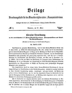 Verordnungsblatt für den Dienstbereich des K.K. Finanzministeriums für die im Reichsrate Vertretenen Königreiche und Länder 18600121 Seite: 1