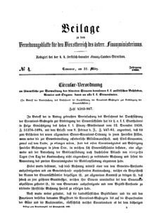 Verordnungsblatt für den Dienstbereich des K.K. Finanzministeriums für die im Reichsrate Vertretenen Königreiche und Länder 18600331 Seite: 1