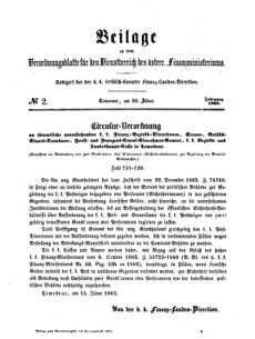 Verordnungsblatt für den Dienstbereich des K.K. Finanzministeriums für die im Reichsrate Vertretenen Königreiche und Länder 18630120 Seite: 1