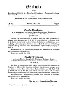 Verordnungsblatt für den Dienstbereich des K.K. Finanzministeriums für die im Reichsrate Vertretenen Königreiche und Länder 18630608 Seite: 1