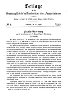 Verordnungsblatt für den Dienstbereich des K.K. Finanzministeriums für die im Reichsrate Vertretenen Königreiche und Länder 18630825 Seite: 1