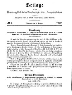 Verordnungsblatt für den Dienstbereich des K.K. Finanzministeriums für die im Reichsrate Vertretenen Königreiche und Länder 18631004 Seite: 1