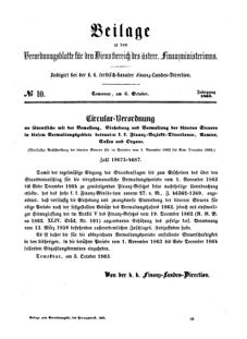 Verordnungsblatt für den Dienstbereich des K.K. Finanzministeriums für die im Reichsrate Vertretenen Königreiche und Länder 18631006 Seite: 1