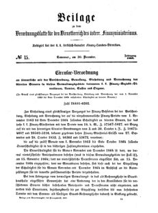 Verordnungsblatt für den Dienstbereich des K.K. Finanzministeriums für die im Reichsrate Vertretenen Königreiche und Länder 18631230 Seite: 1